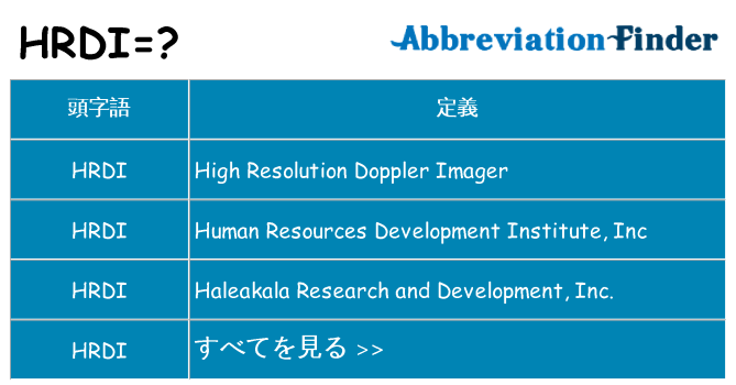 hrdi は何の略します。