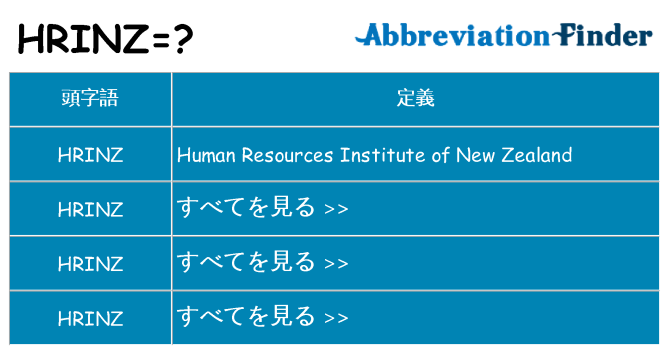 hrinz は何の略します。