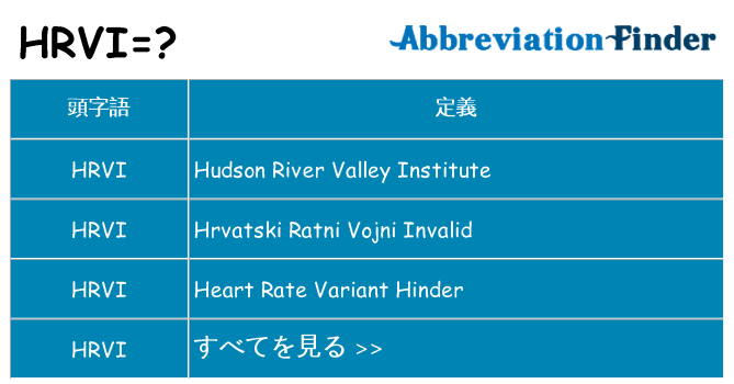 hrvi は何の略します。