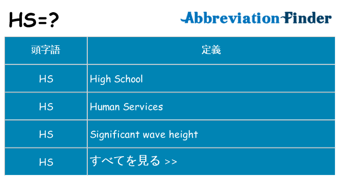 hs は何の略します。