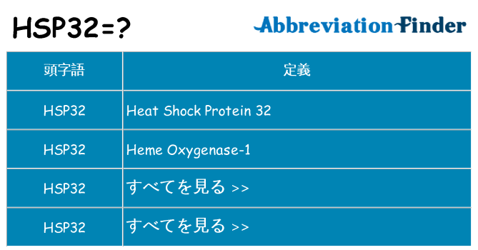 hsp32 は何の略します。