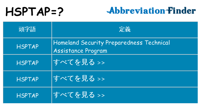 hsptap は何の略します。