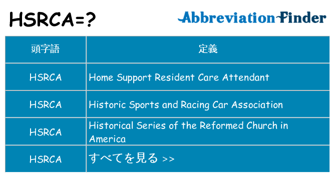 hsrca は何の略します。