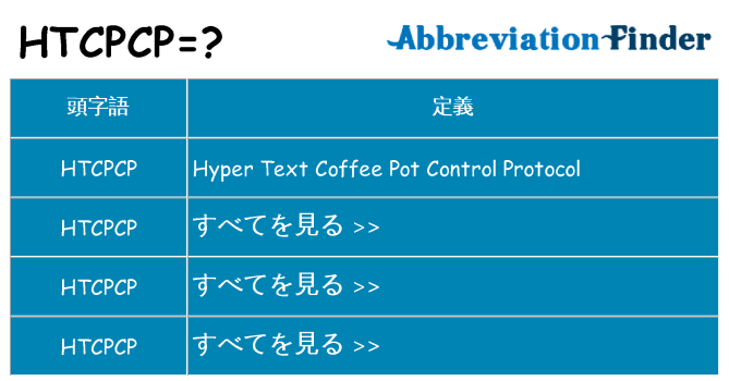 htcpcp は何の略します。