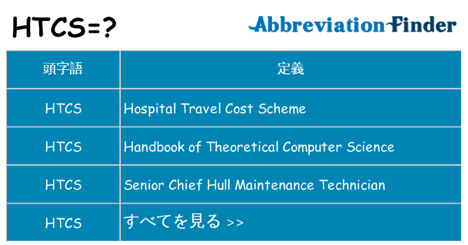 htcs は何の略します。
