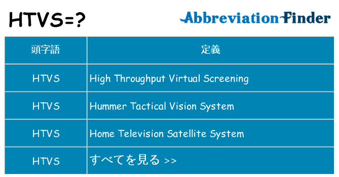 htvs は何の略します。