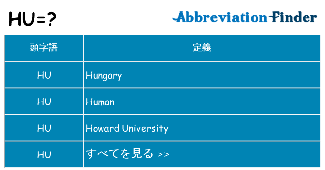 hu は何の略します。