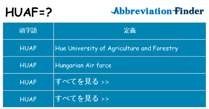 huaf は何の略します。