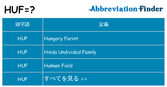 huf は何の略します。