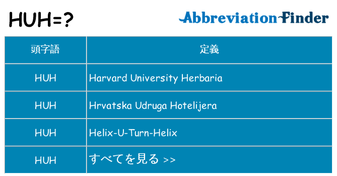 huh は何の略します。