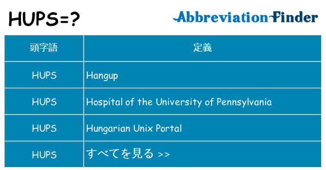 hups は何の略します。