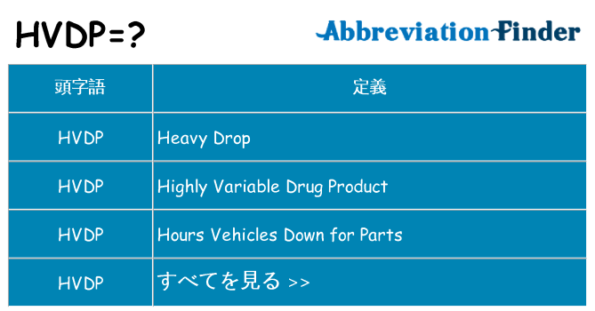 hvdp は何の略します。