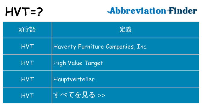 hvt は何の略します。