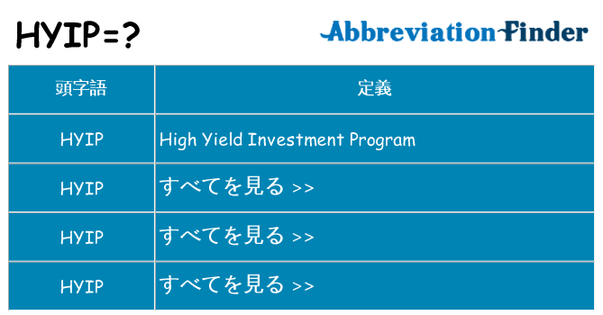 hyip は何の略します。