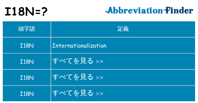 i18n は何の略します。