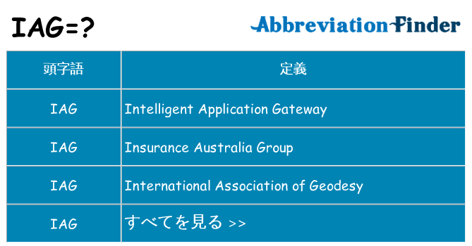 iag は何の略します。