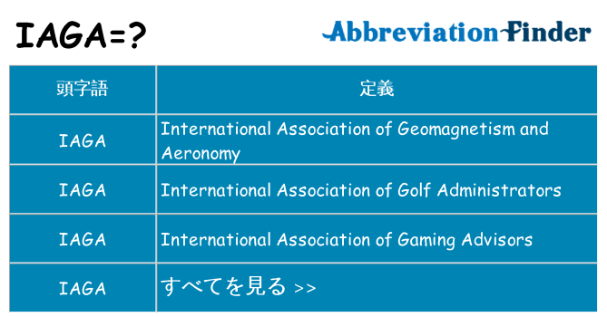 iaga は何の略します。