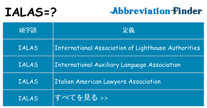 ialas は何の略します。