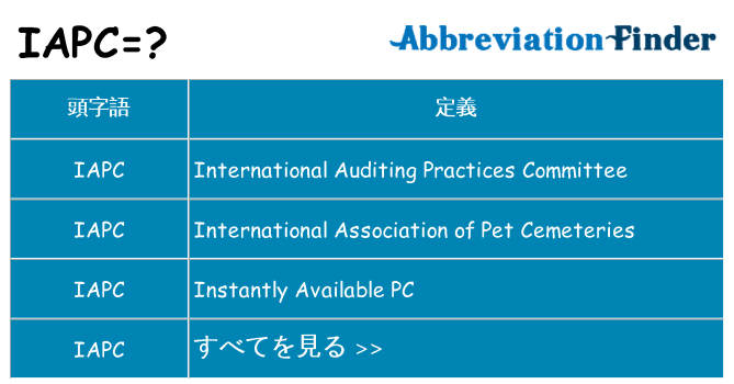 iapc は何の略します。