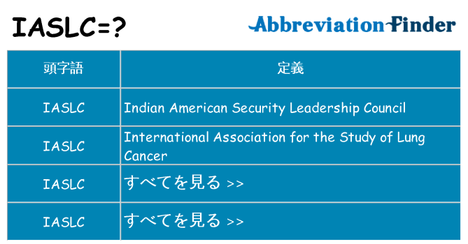 iaslc は何の略します。