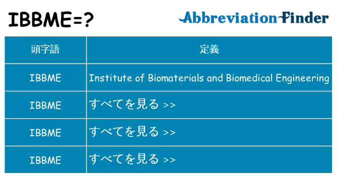 ibbme は何の略します。