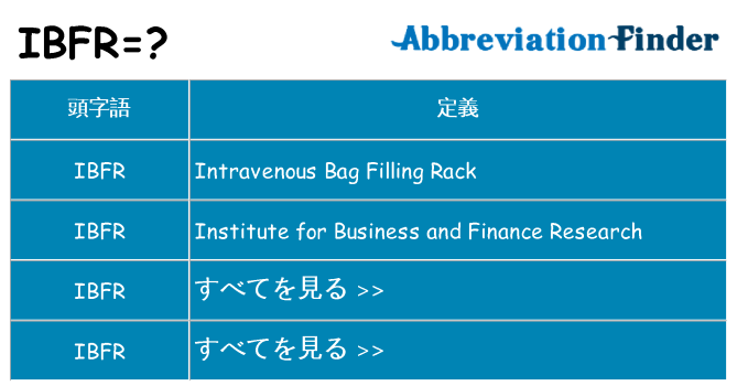 ibfr は何の略します。