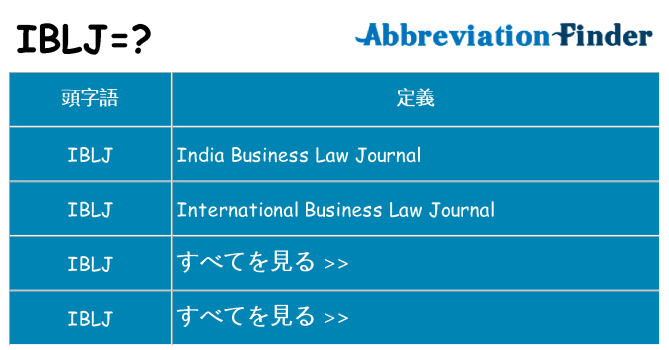 iblj は何の略します。