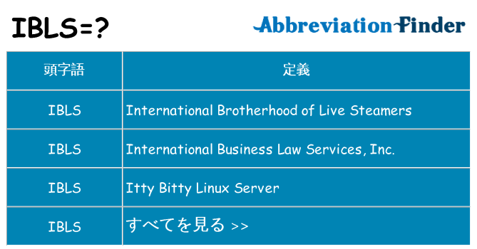 ibls は何の略します。