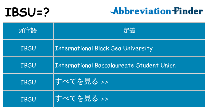 ibsu は何の略します。