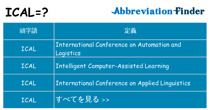 ical は何の略します。