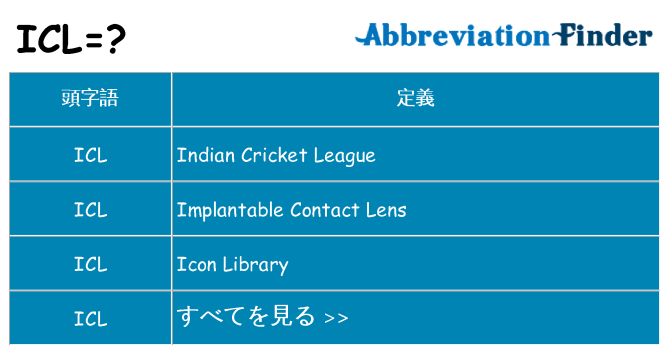 icl は何の略します。