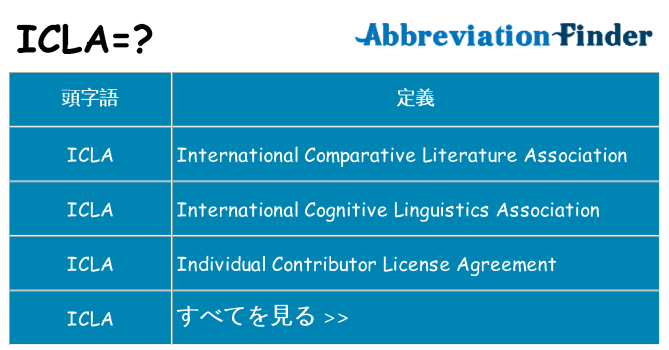 icla は何の略します。