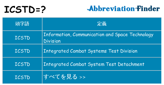 icstd は何の略します。