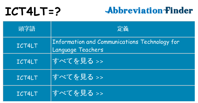 ict4lt は何の略します。
