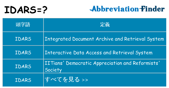 idars は何の略します。