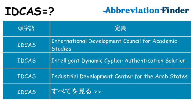 idcas は何の略します。
