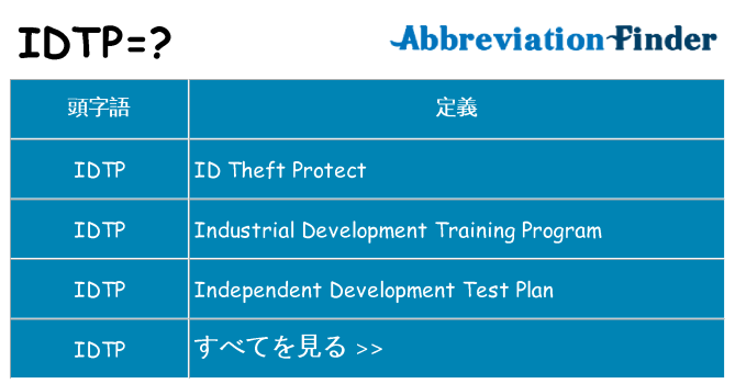 idtp は何の略します。