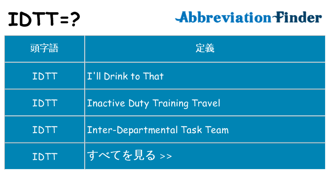 idtt は何の略します。