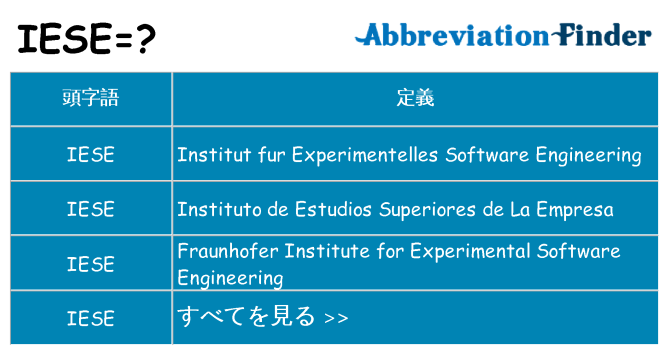 iese は何の略します。