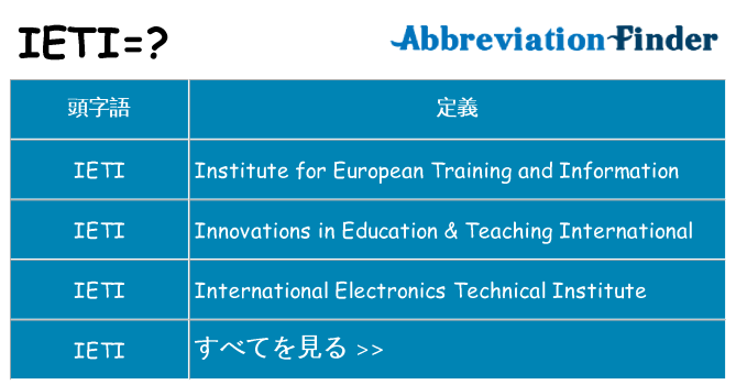ieti は何の略します。
