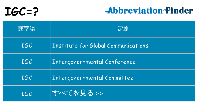igc は何の略します。