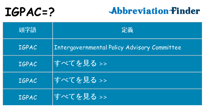 igpac は何の略します。