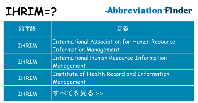 ihrim は何の略します。