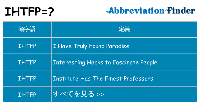 ihtfp は何の略します。