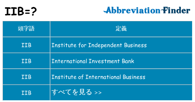 iib は何の略します。