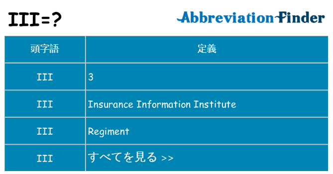 iii は何の略します。