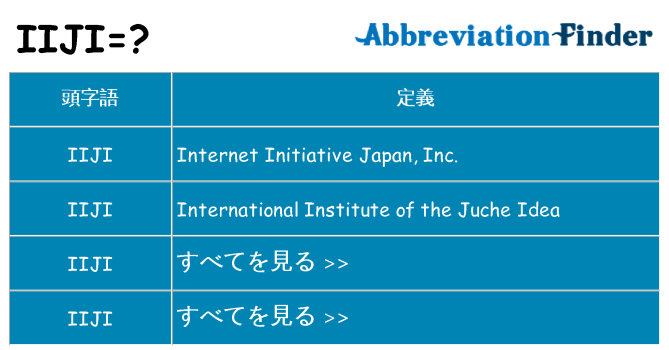 iiji は何の略します。