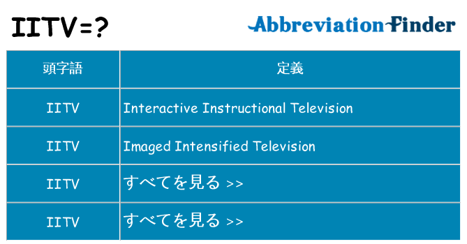iitv は何の略します。