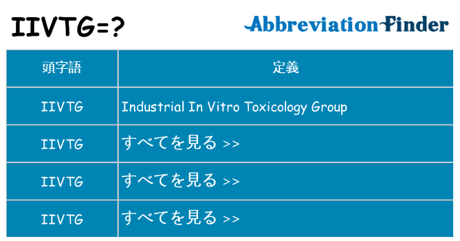 iivtg は何の略します。