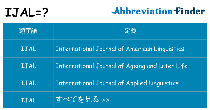 ijal は何の略します。